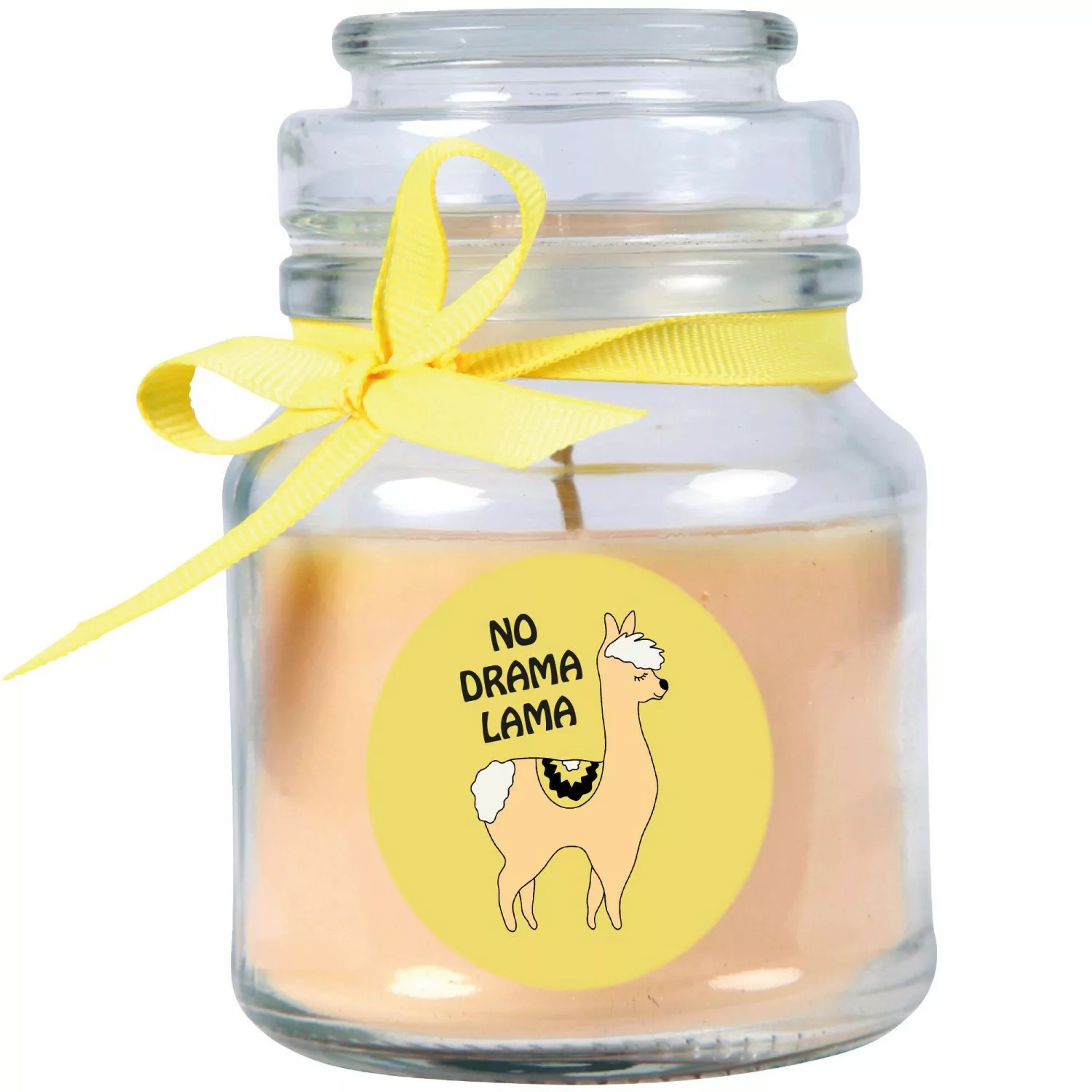 HS Candle Duftkerze & Bonbon Glas Comic Vanille Gelb günstig online kaufen