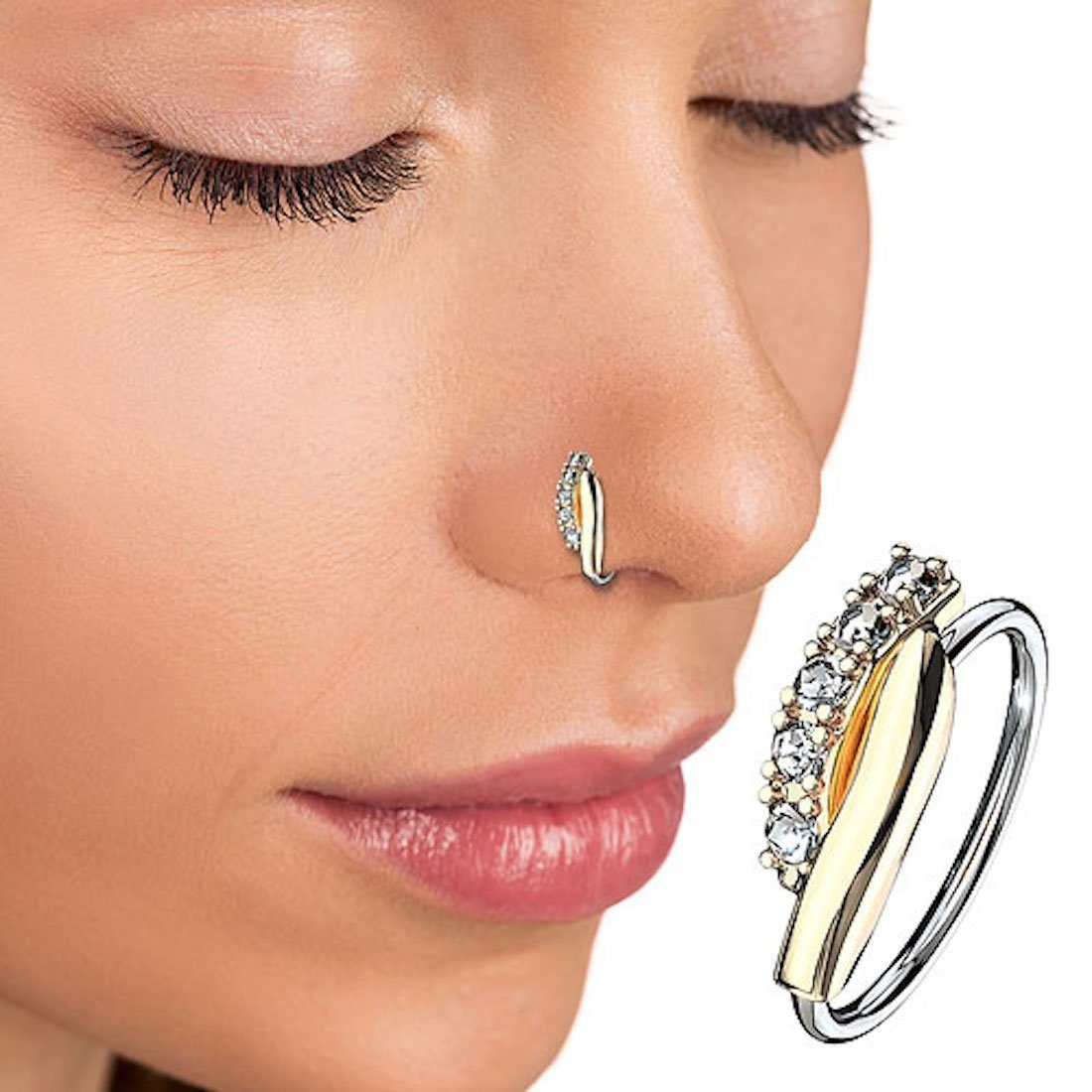 Taffstyle Nasenpiercing Piercing Biegbar filigrane Creole, günstig online kaufen