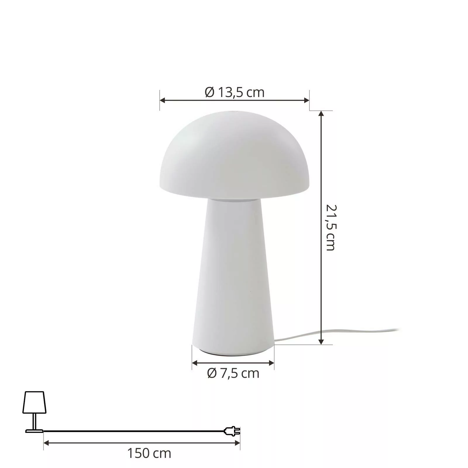 Lindby LED-Akkutischleuchte Zyre, weiß, IP44, Touchdimmer günstig online kaufen