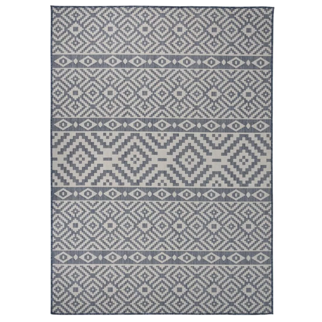 Vidaxl Outdoor-teppich Flachgewebe 200x280 Cm Blau Gestreift günstig online kaufen