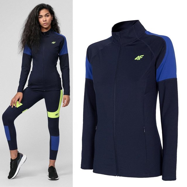 4F Trekkingjacke 4F - Damen Fitnessjacke, Laufjacke - navy neongelb günstig online kaufen