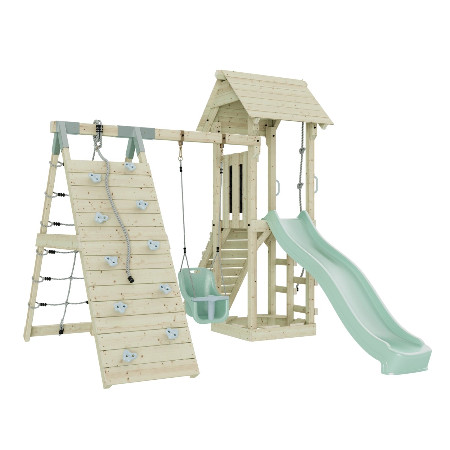 OutdoorToys Spielturm Trondheim mit Babyschaukel Mintgrün günstig online kaufen