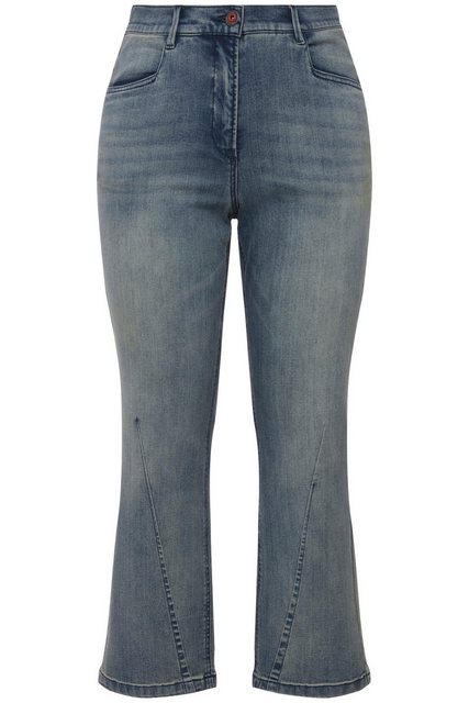 Ulla Popken 5-Pocket-Jeans Jeans Mandy Farbspritzer Ziernaht weites Bein günstig online kaufen