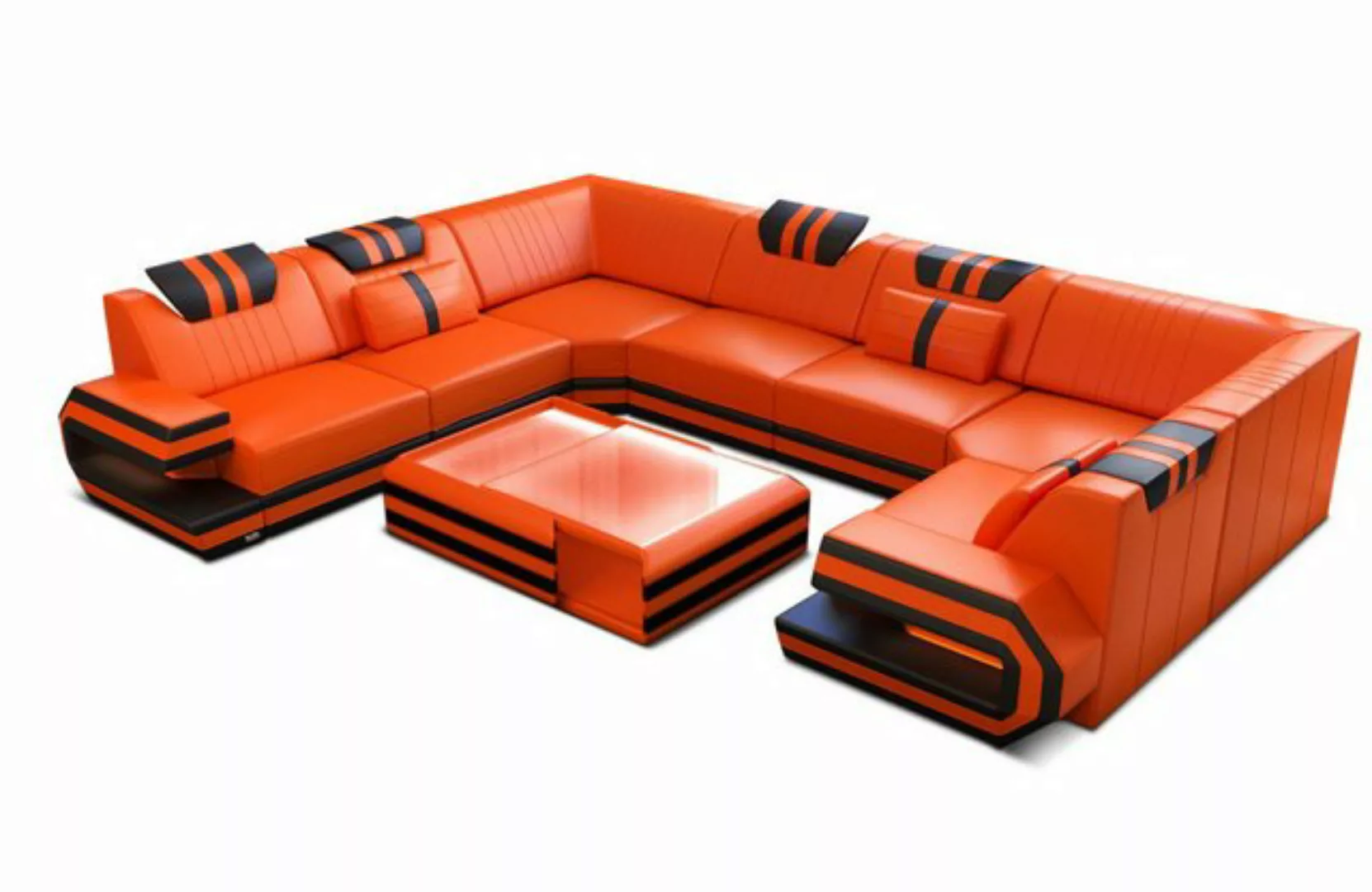 Sofa Dreams Wohnlandschaft Sofa Ledercouch Leder Ragusa U Form Ledersofa, C günstig online kaufen