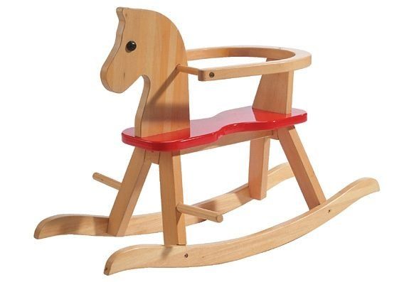 roba® Schaukelpferd Natur/Rot, aus Holz günstig online kaufen