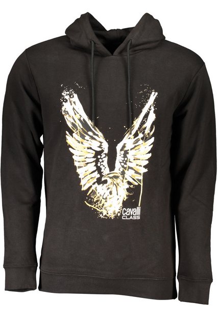 Cavalli Class Sweatshirt Schwarzes Herren-Kapuzen-Sweatshirt ohne günstig online kaufen