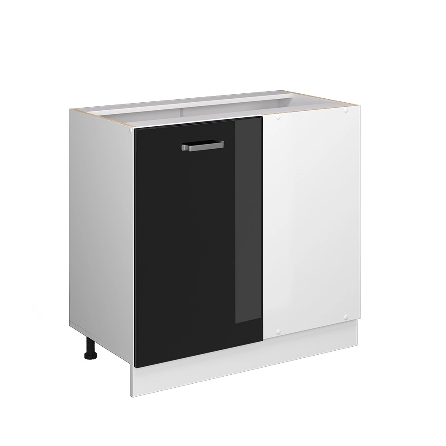 Vicco Eckunterschrank R-Line, Schwarz Hochglanz/Weiß, 86 günstig online kaufen
