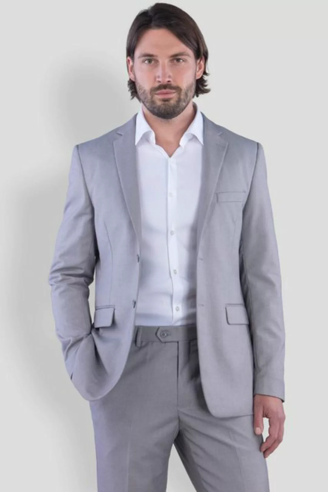 SANDER STELLAN Anzug Herren Business Anzug Slim Fit mit Kleidersack (Anzug günstig online kaufen