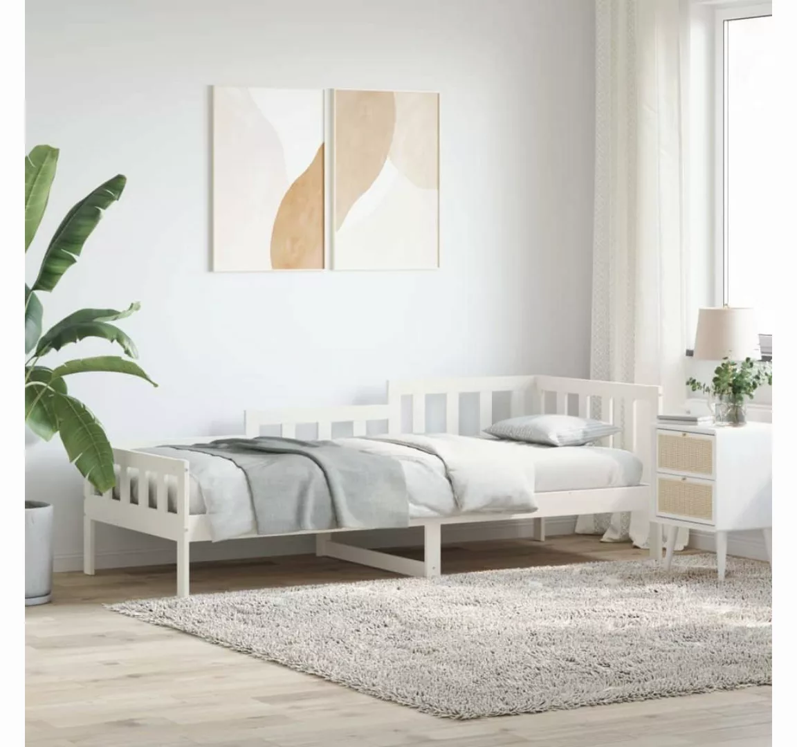 furnicato Bett Tagesbett Weiß 80x200 cm Massivholz Kiefer günstig online kaufen