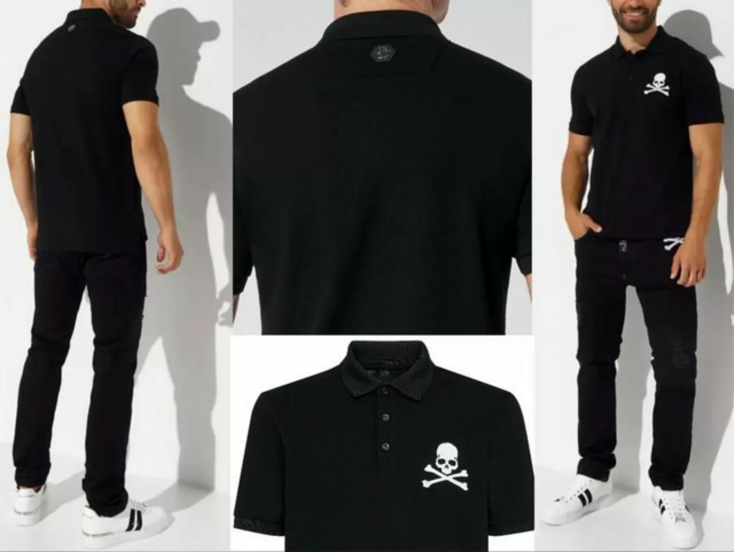 PHILIPP PLEIN Poloshirt PHILIPP PLEIN Skull Polo Shirt Polohemd Leder PP He günstig online kaufen