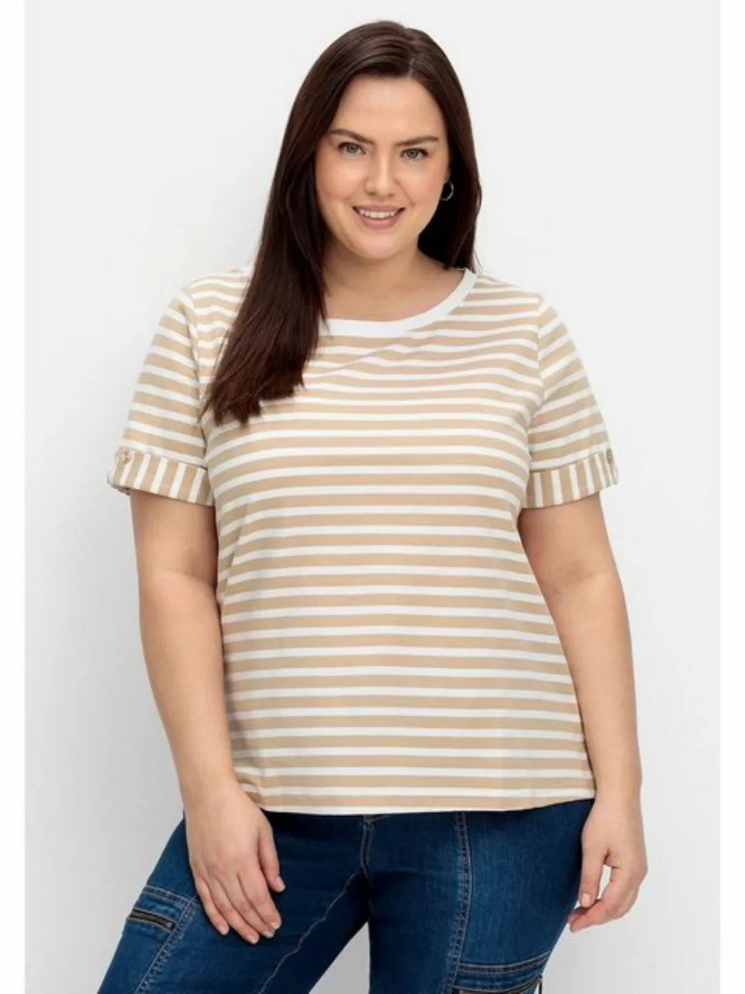 Sheego T-Shirt Große Größen mit verlängerter Rückenpartie günstig online kaufen