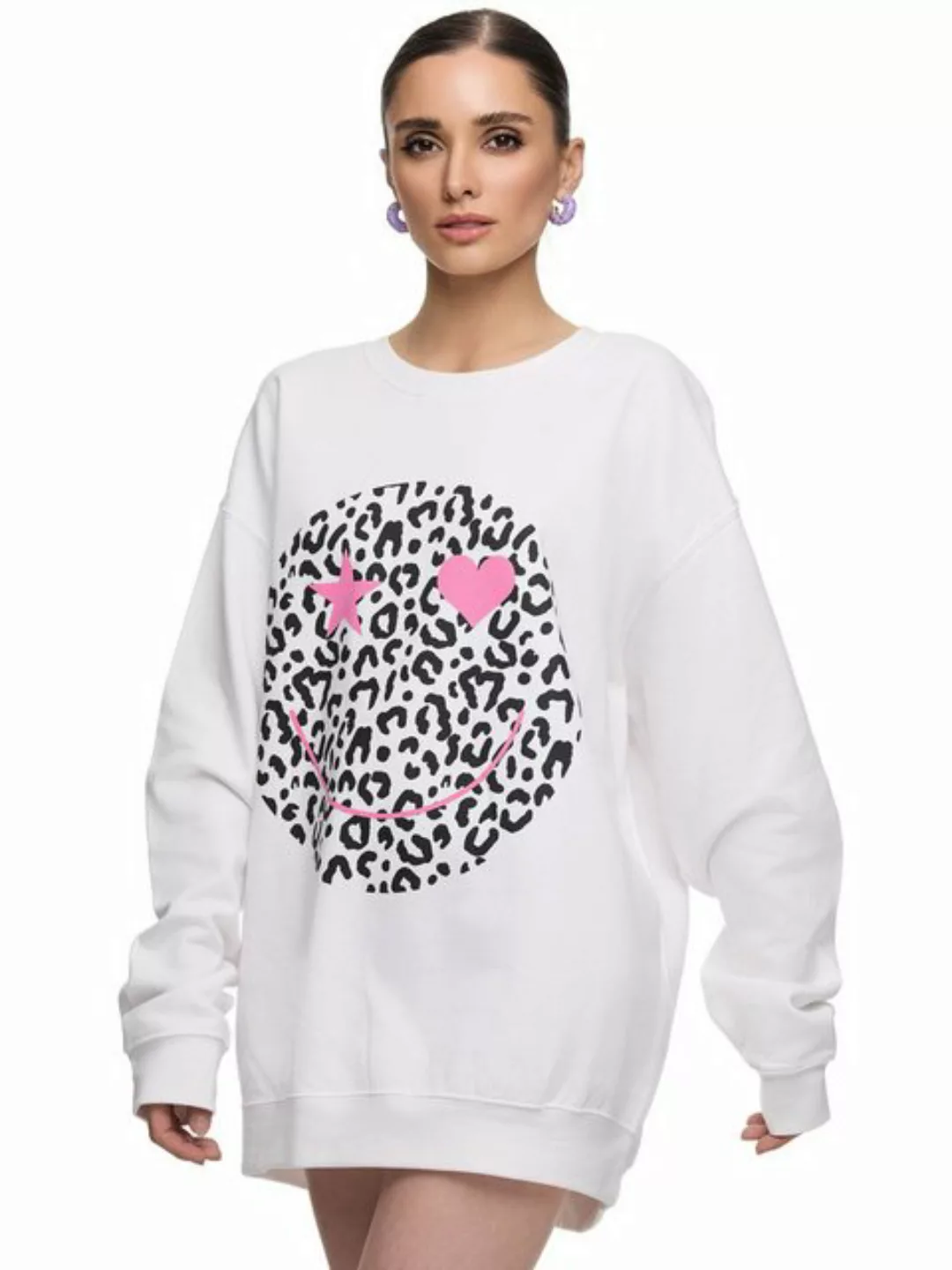 Worldclassca Sweatshirt Worldclassca Oversized Sweatshirt Happy Love Print günstig online kaufen