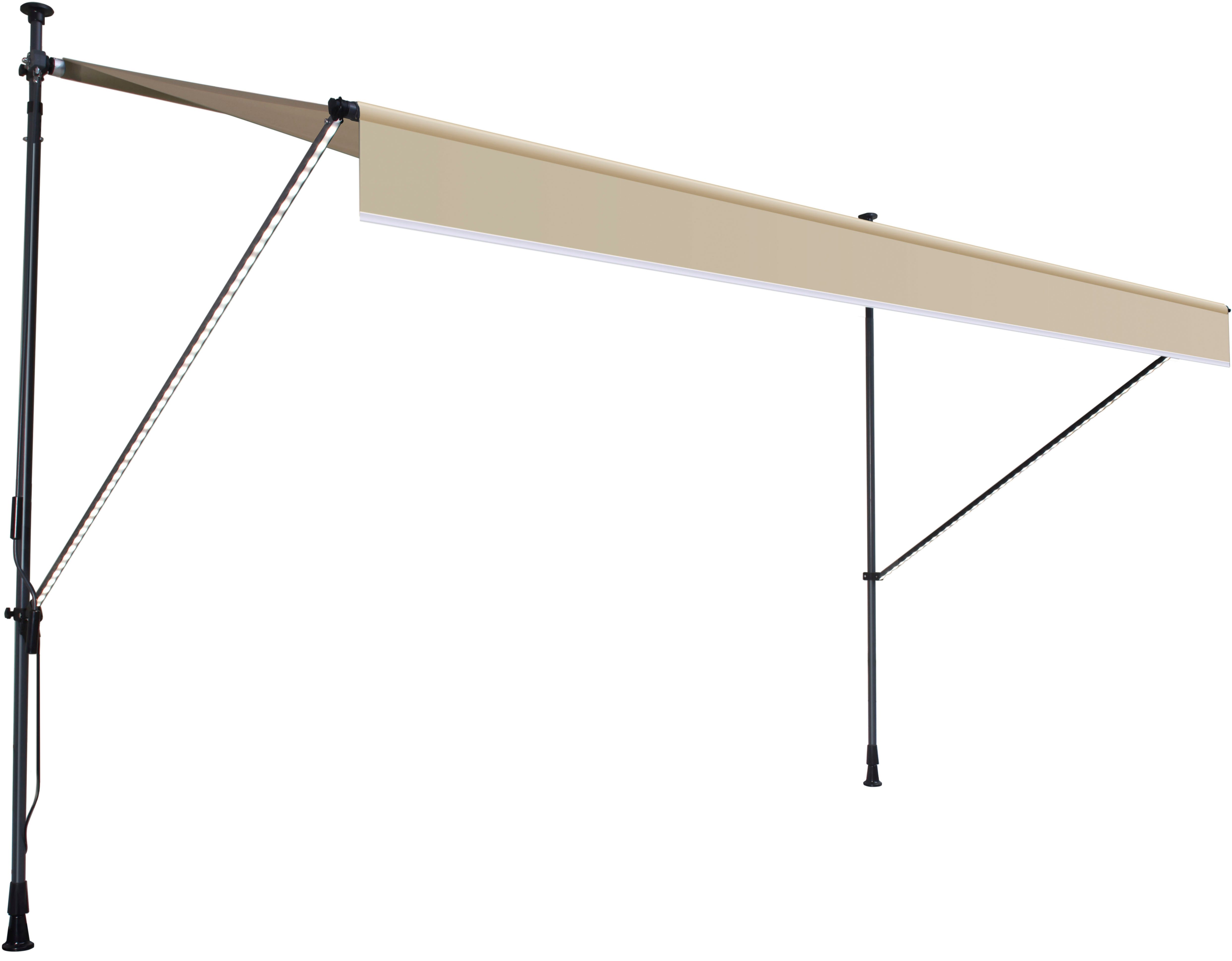 KONIFERA Klemmmarkise mit LED-Warmlichtstreifen Breite/Ausfall: 250/150 günstig online kaufen