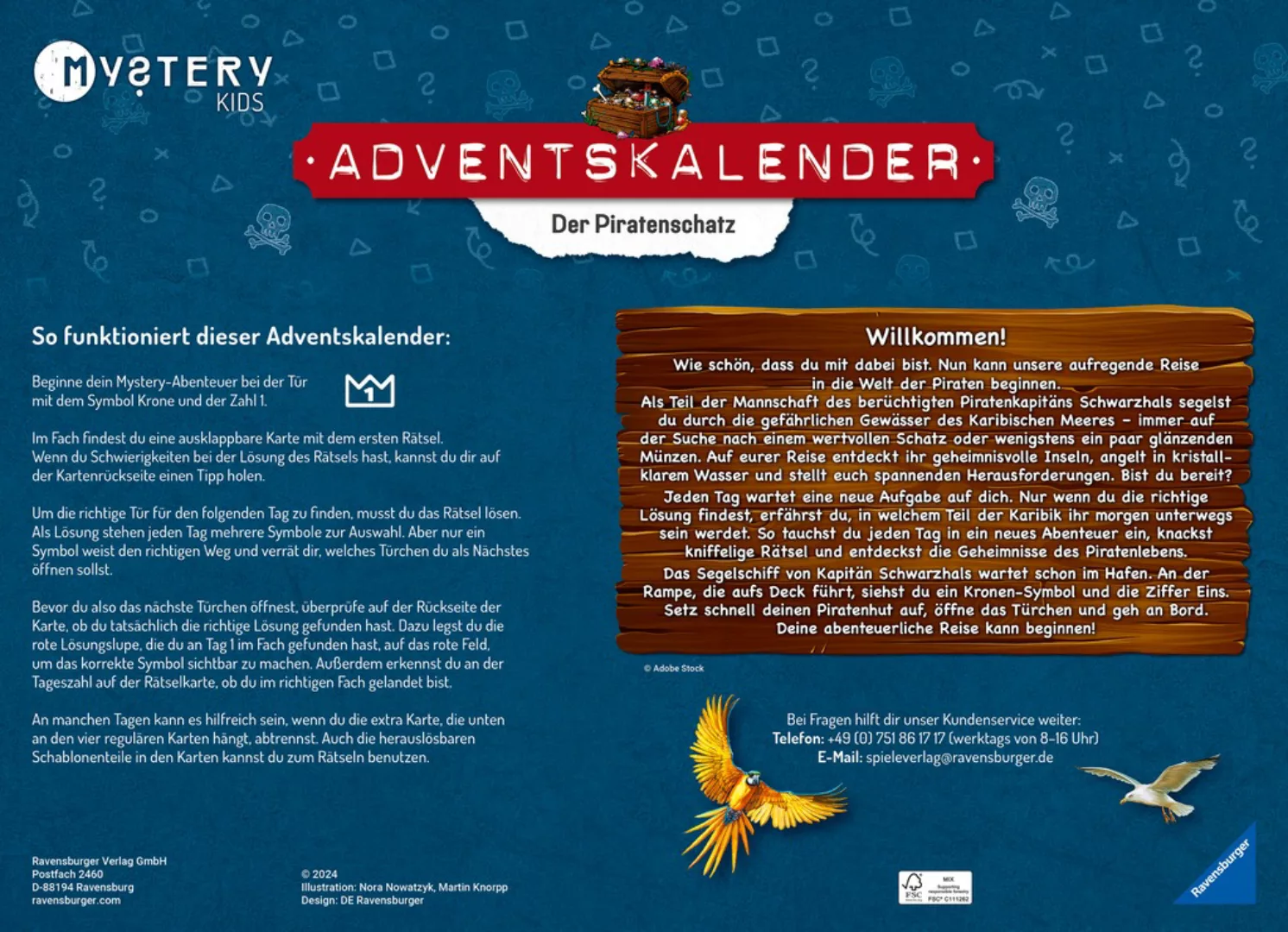 Ravensburger Spielzeug-Adventskalender »Mystery kids - Der Piratenschatz«, günstig online kaufen