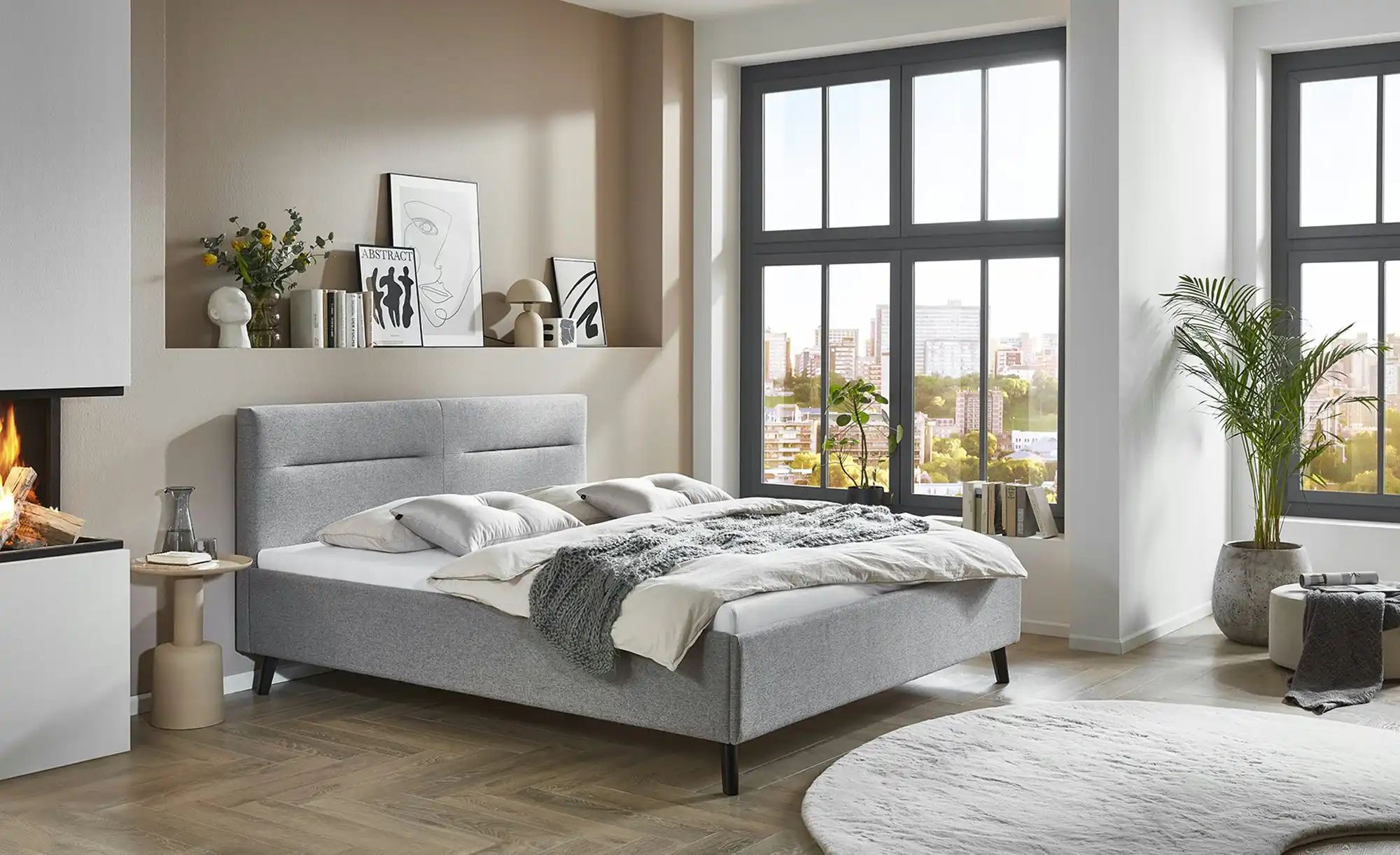 Polsterbett  Saltdean ¦ grau ¦ Maße (cm): B: 188 H: 100 Betten > Polsterbet günstig online kaufen