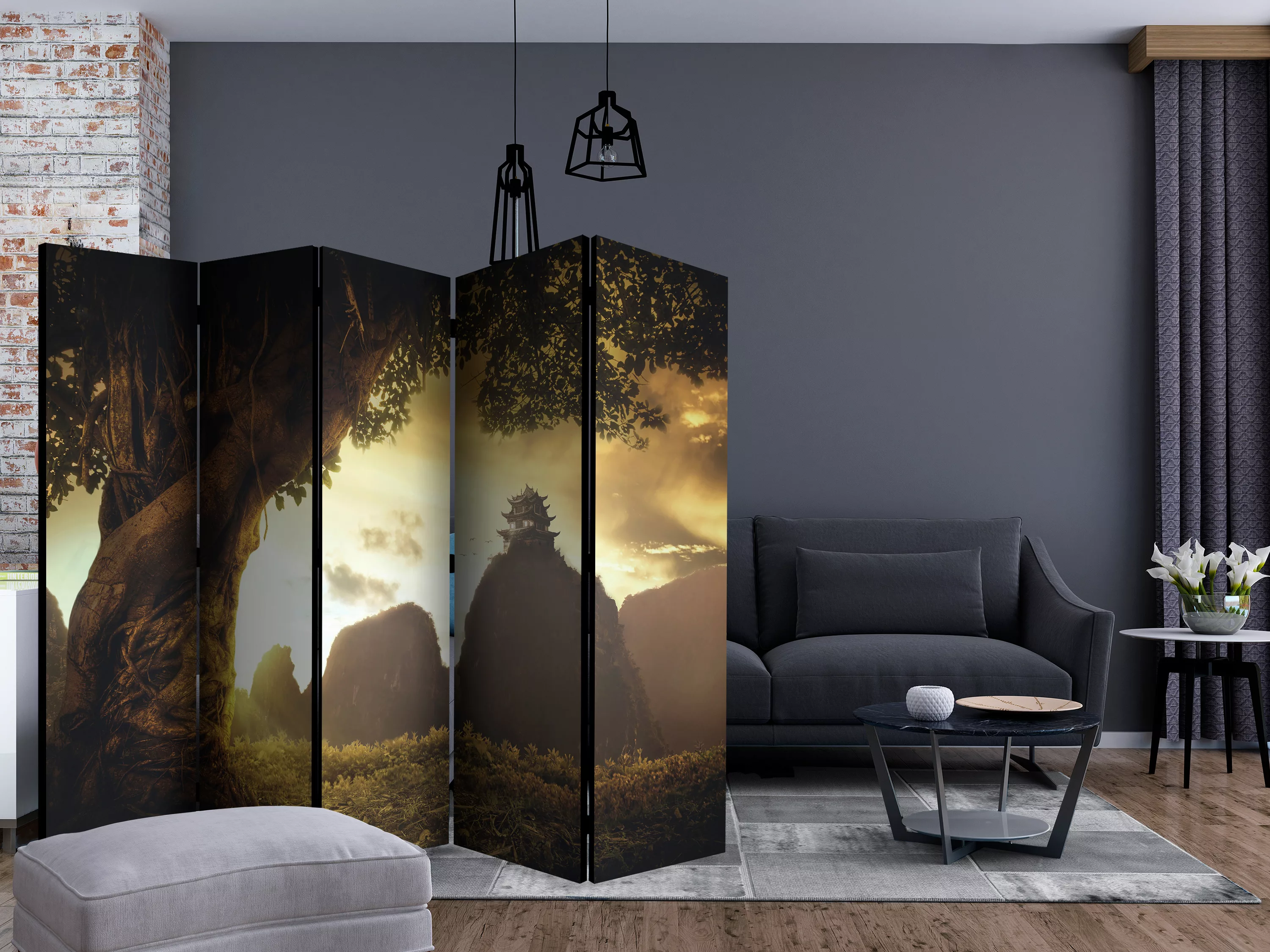 5-teiliges Paravent - Mysterious China Ii [room Dividers] günstig online kaufen