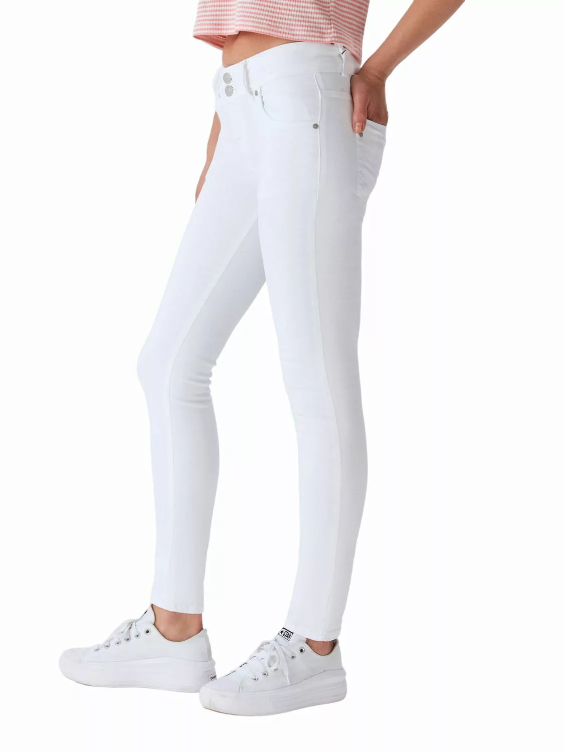 LTB Damen Jeans MOLLY M Super Slim Fit - Weiss - White günstig online kaufen