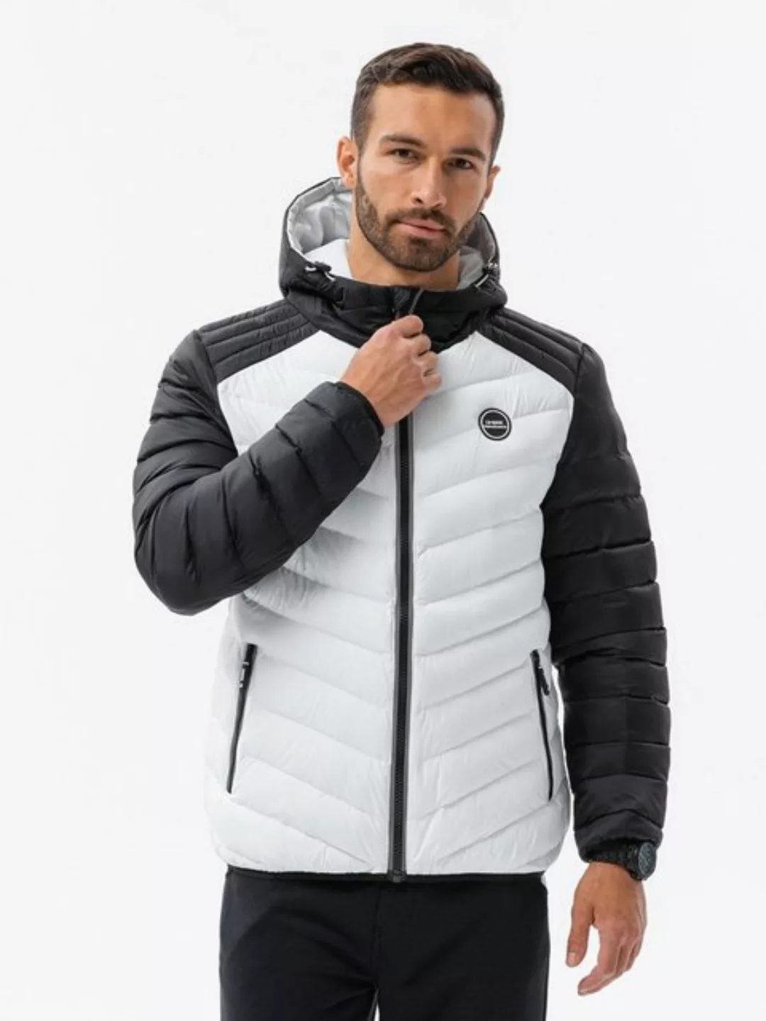 OMBRE Allwetterjacke Gesteppte Herren-Sportjacke - weiß V12 OM-JALP-0119 L günstig online kaufen