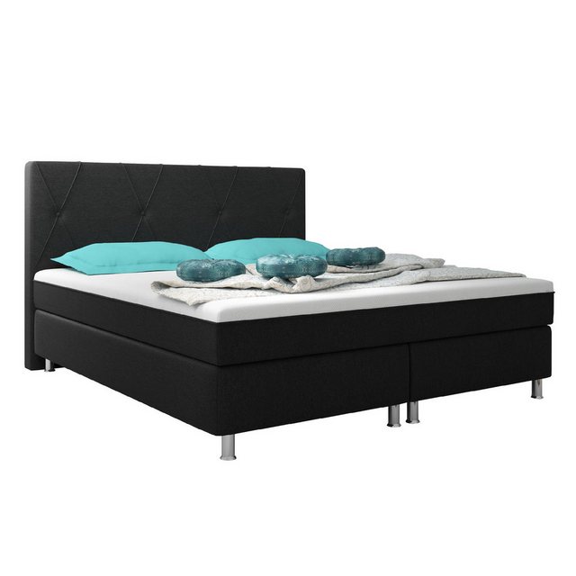 interbed Boxspringbett Boston Plus mit integriertem Topper 180x200 Webstoff günstig online kaufen