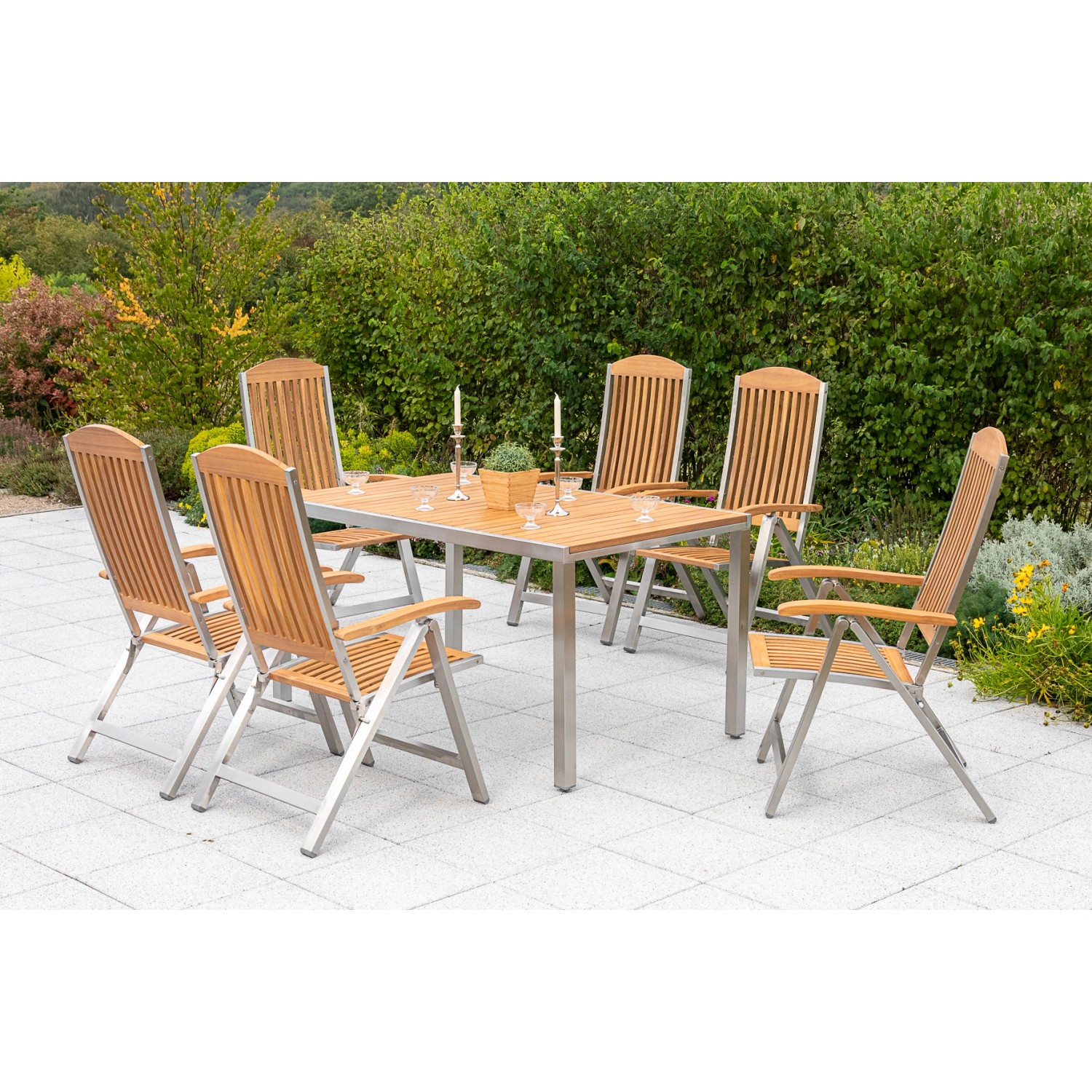 Merxx Keros Set 7-tlg. Gartentisch 150 x 90 cm günstig online kaufen