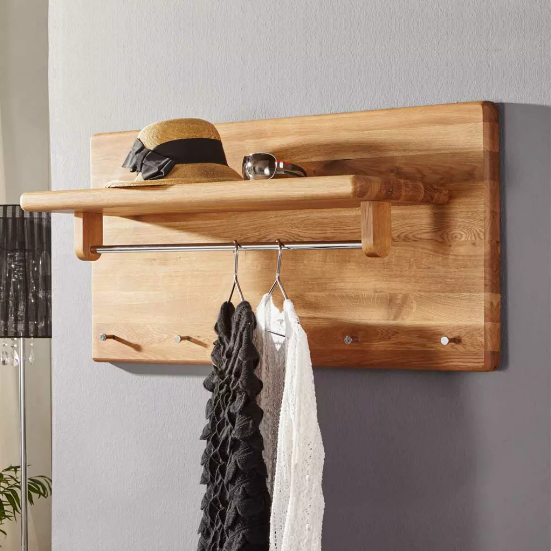 Wandgarderobe aus Wildeiche Massivholz 30 cm hoch günstig online kaufen