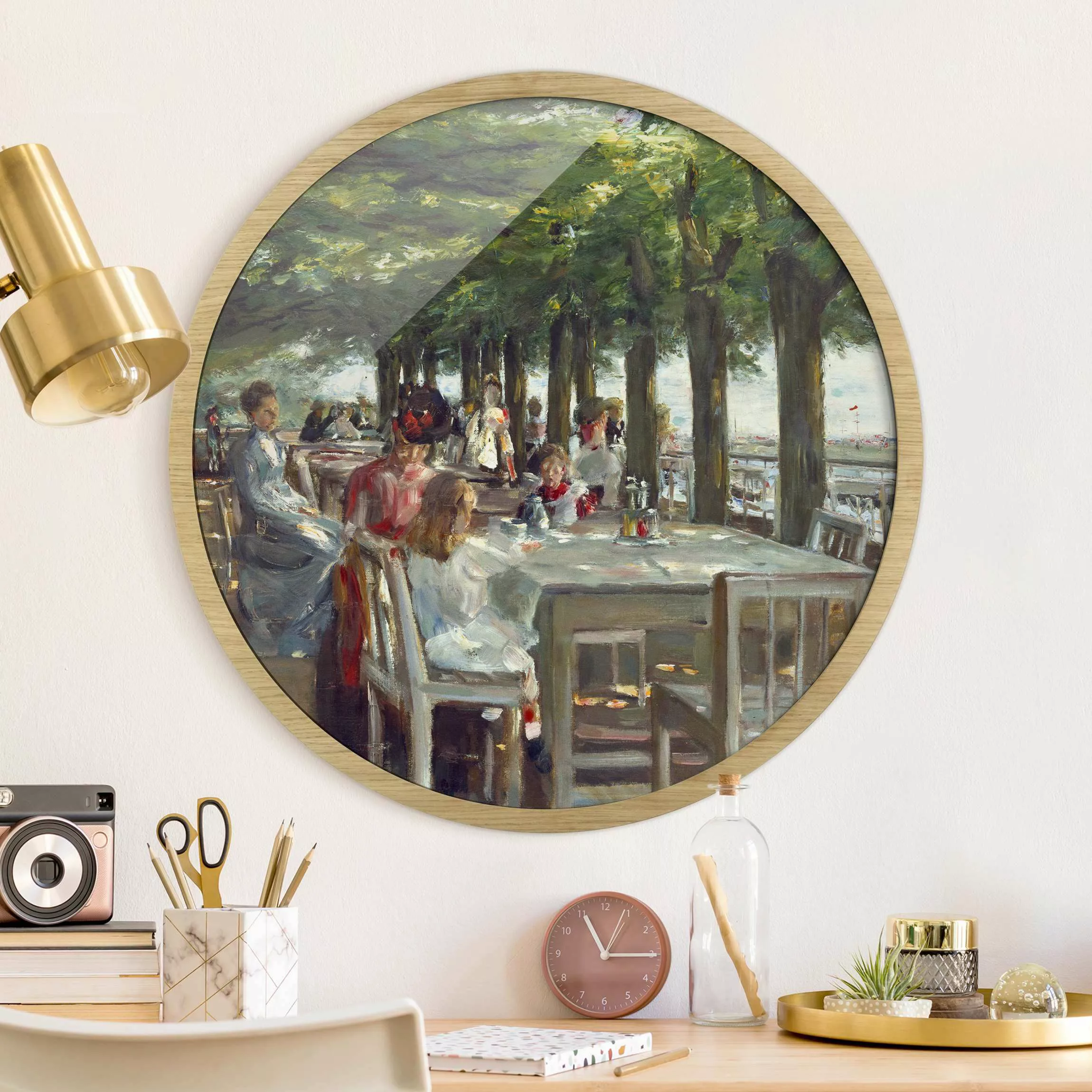 Rundes Gerahmtes Bild Max Liebermann - Terrasse des Restaurants Jacob günstig online kaufen