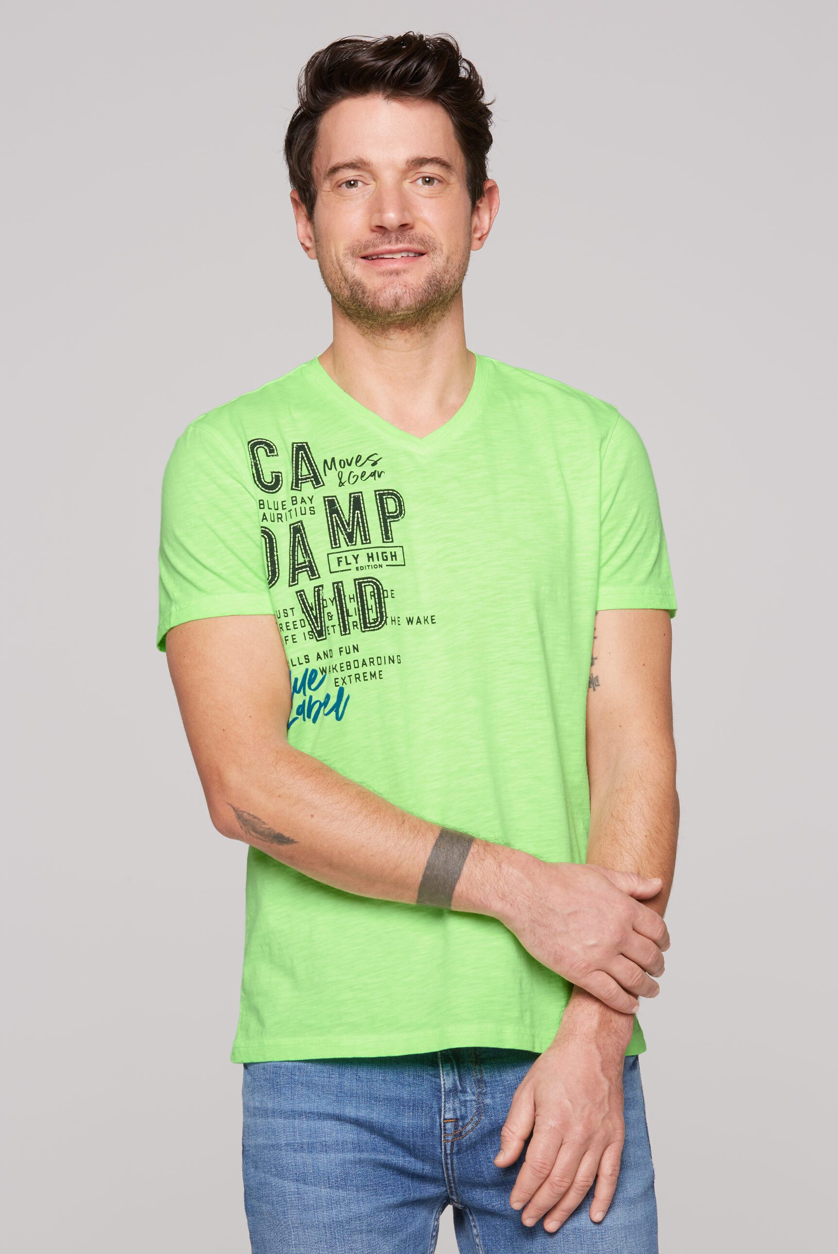 CAMP DAVID V-Shirt, aus Baumwolle günstig online kaufen