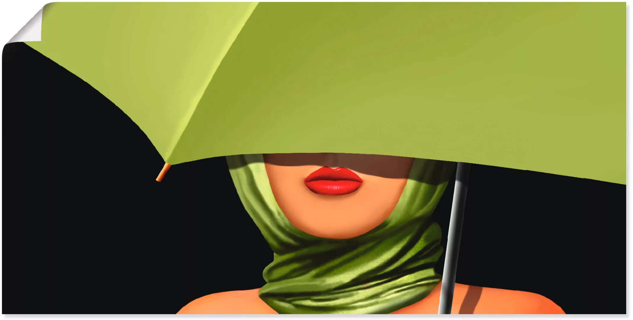 Artland Wandbild "Rote Lippen", Mode, (1 St.), als Leinwandbild, Poster, Wa günstig online kaufen