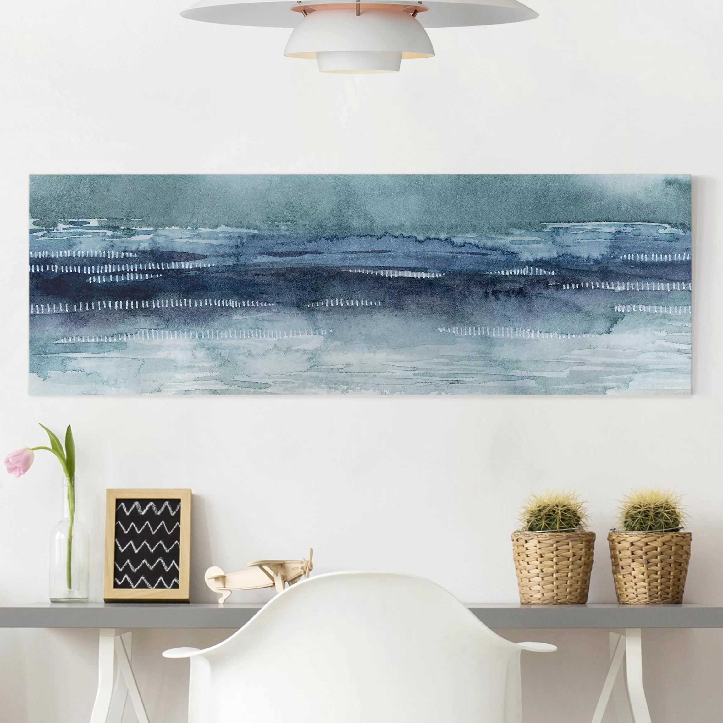 Leinwandbild Abstrakt - Panorama Mariner Nebel I günstig online kaufen