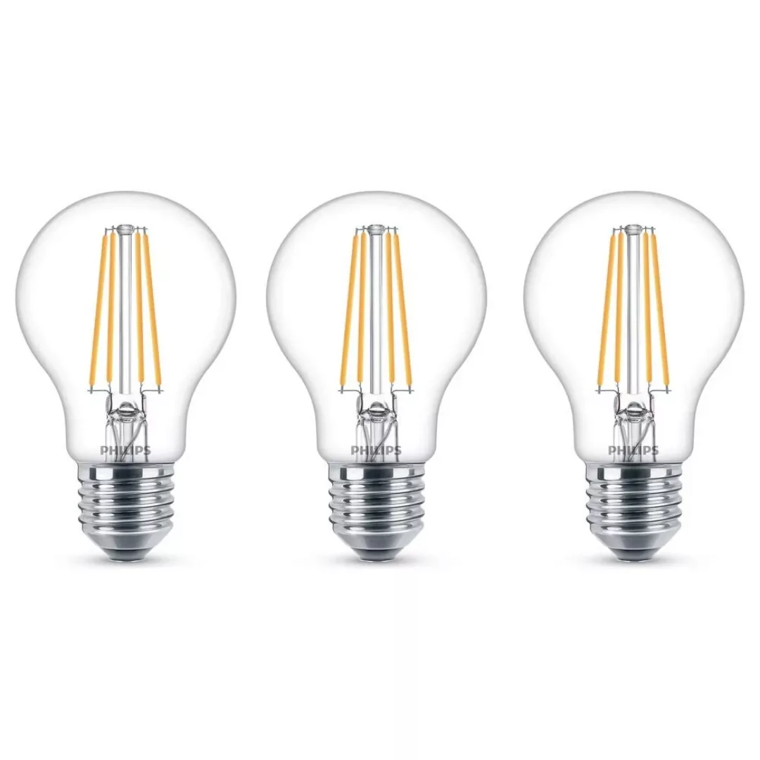 Philips LED Filament Lampe ersetzt 60W E27 Birne - A60 7W 806lm 2700K Dreie günstig online kaufen