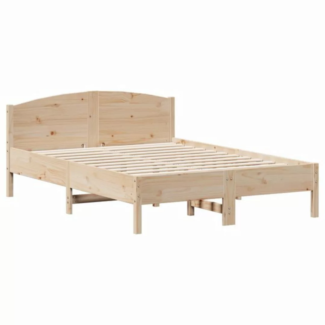 vidaXL Bettgestell Massivholzbett mit Kopfteil 120x190 cm Kiefer Bett Bettg günstig online kaufen