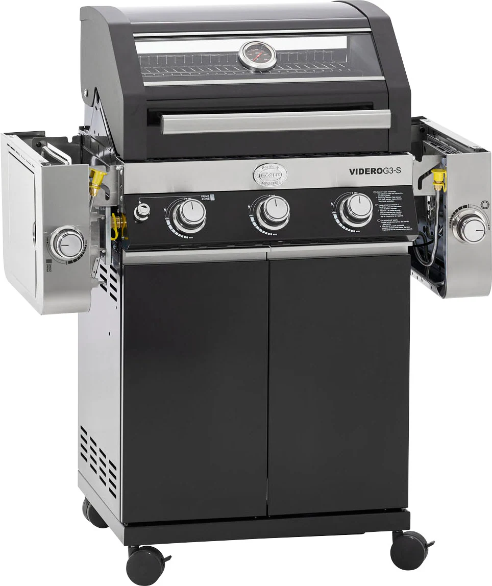 RÖSLE Gasgrill "BBQ-Station VIDERO, 25520", G3-S Schwarz, 3 Brenner, extra günstig online kaufen