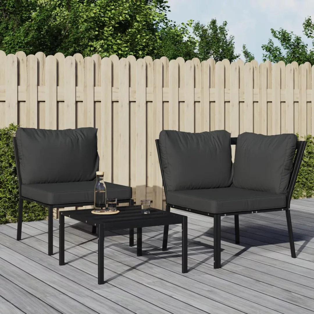 Vidaxl Gartenstuhl Mit Grauen Kissen 76x76x79 Cm Stahl günstig online kaufen