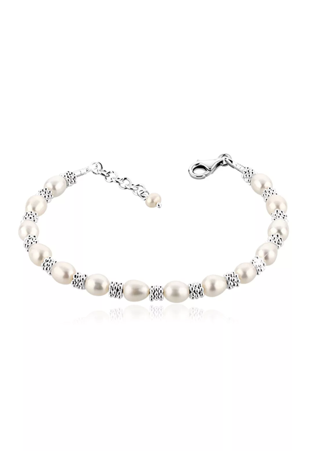Nenalina Perlenarmband "Süßwasserzuchtperle Stopper Flower Bead 925 Silber" günstig online kaufen