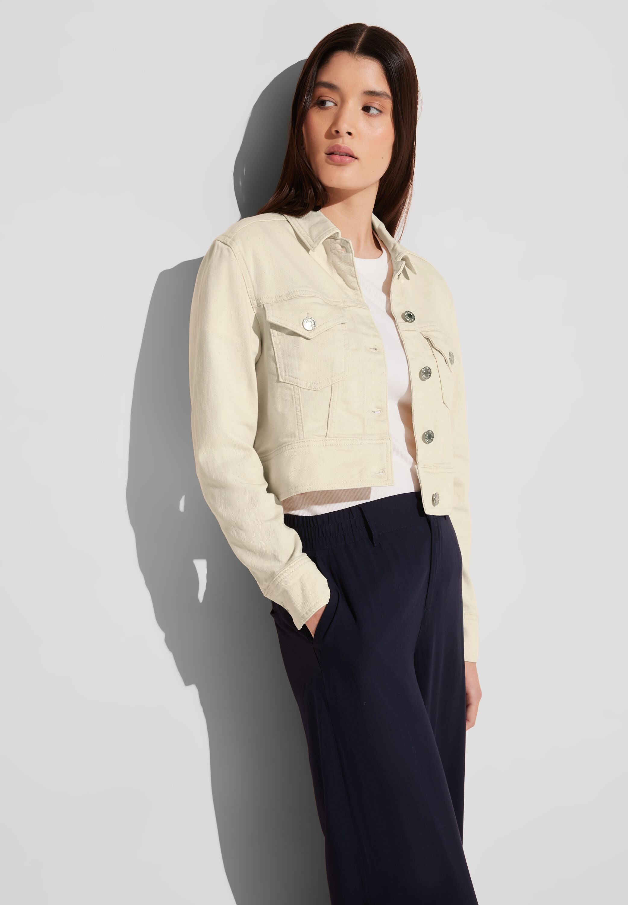 STREET ONE Jeansjacke, ohne Kapuze, aus Baumwolle mit Stretchanteil günstig online kaufen