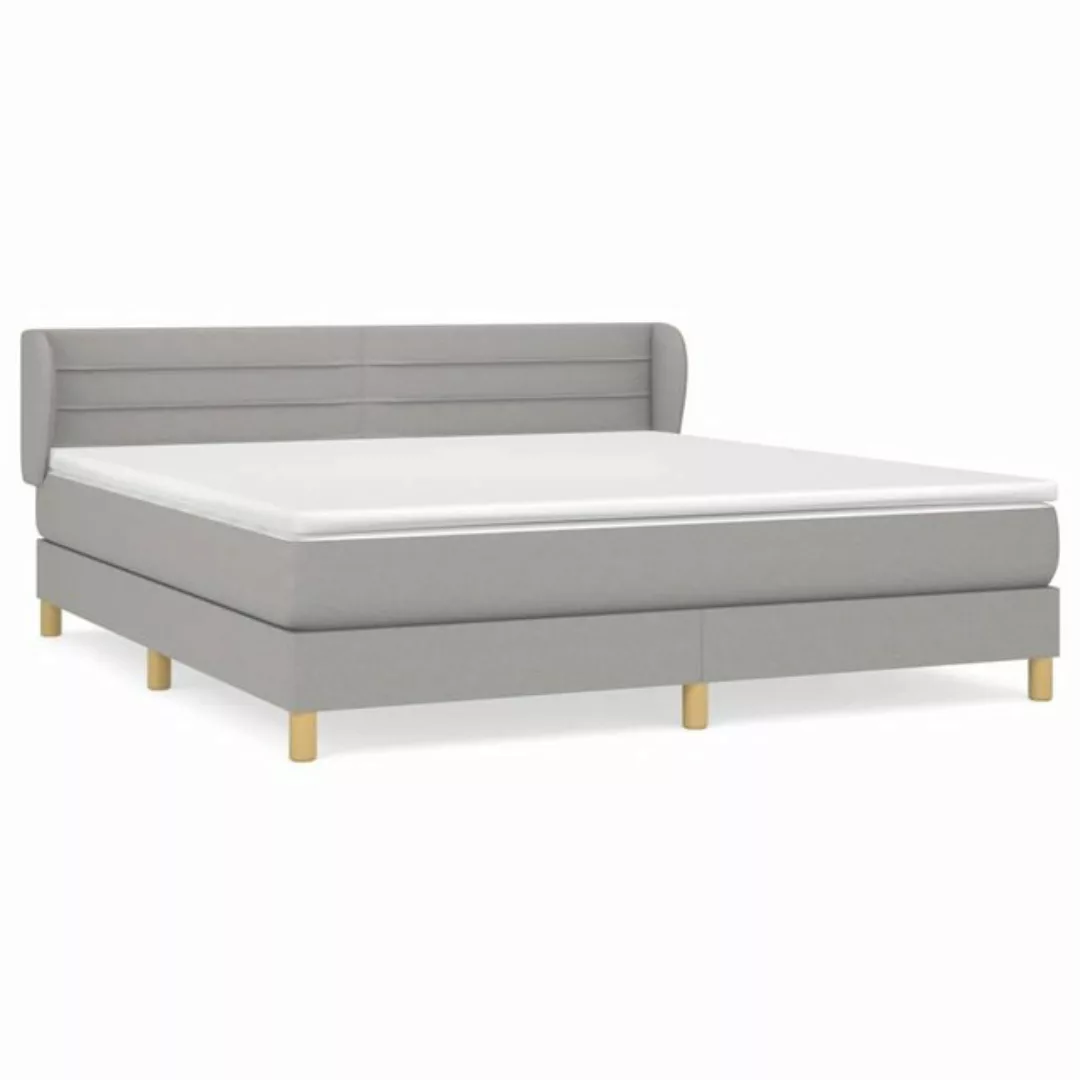 furnicato Bettgestell Boxspringbett mit Matratze Hellgrau 180x200 cm Stoff günstig online kaufen