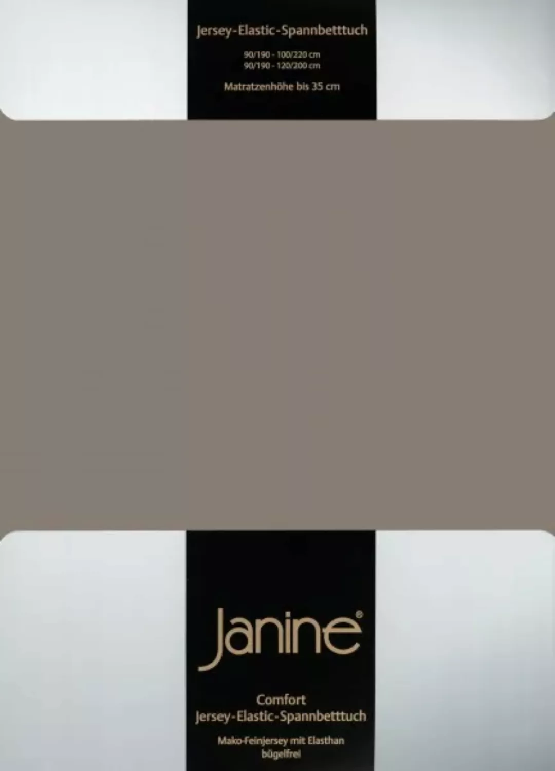 Janine Spannbetttuch Elastic-Jersey 5002 taupe Größe:  150x200 cm günstig online kaufen