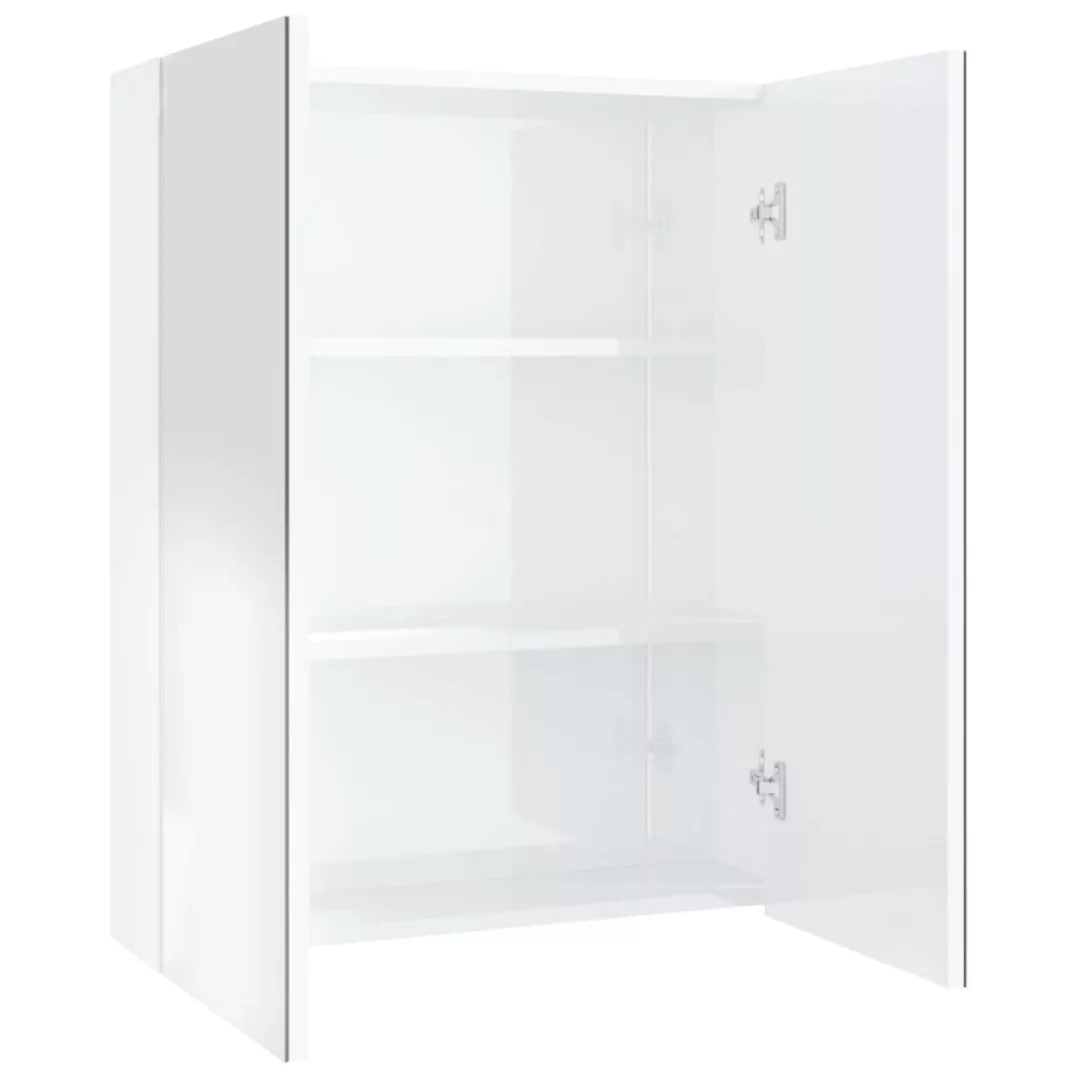 Bad-spiegelschrank 60x15x75 Cm Mdf Glenzendes Weiß günstig online kaufen