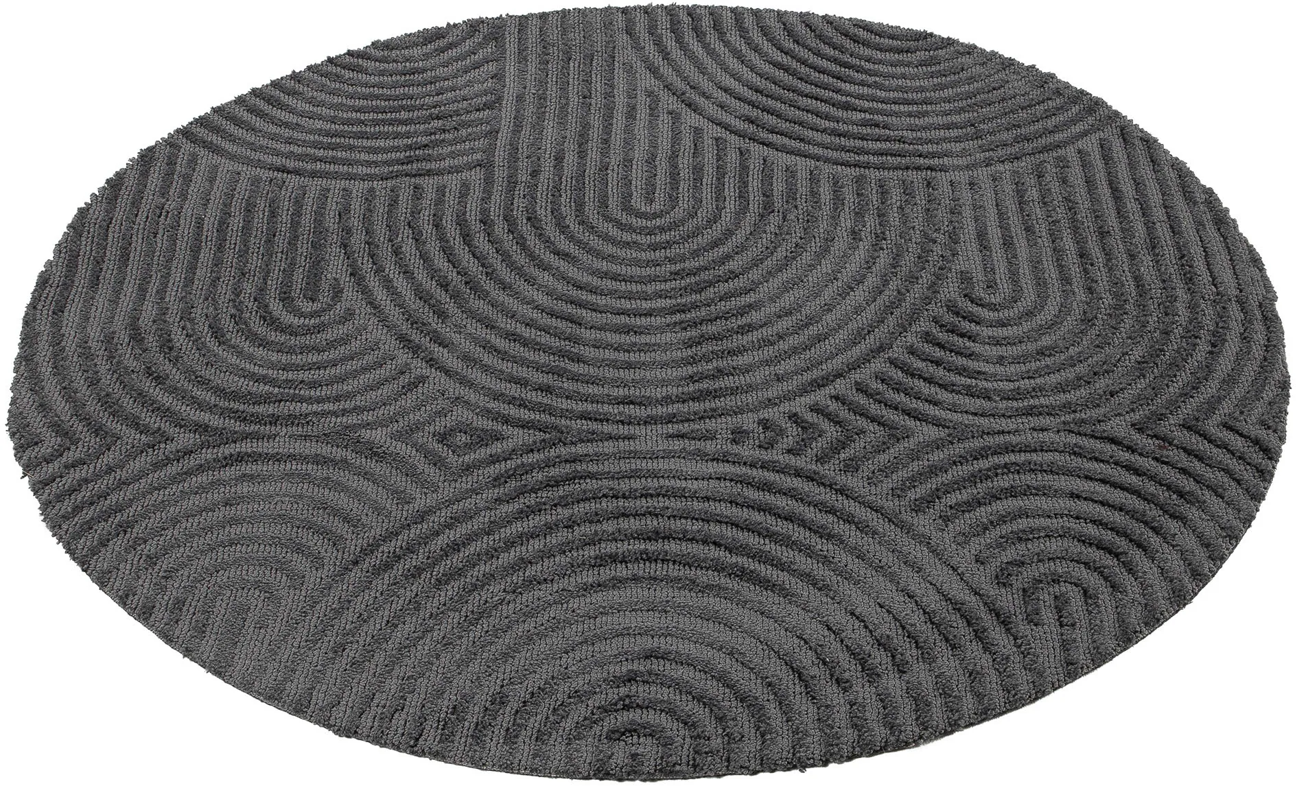 carpetfine Teppich »Holly Zen 1«, rund, 12 mm Höhe, Hoch-Tief-Effekt, geome günstig online kaufen