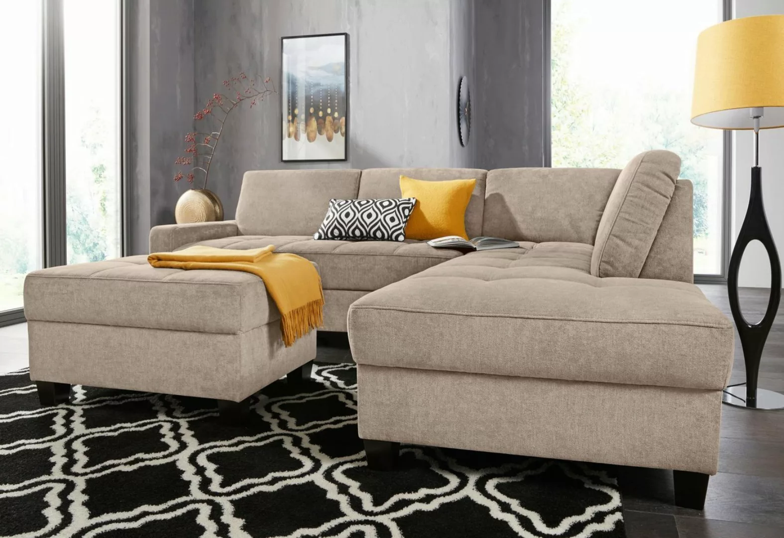 DOMO collection Ecksofa "Florentina L-Form", wahlweise mit Bettfunktion, mi günstig online kaufen