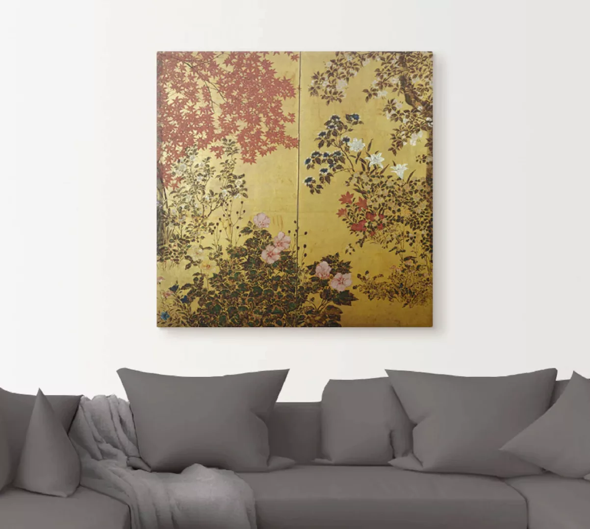 Artland Wandbild »Japanischer Wandschirm 18. Jahrhundert«, Pflanzen, (1 St. günstig online kaufen