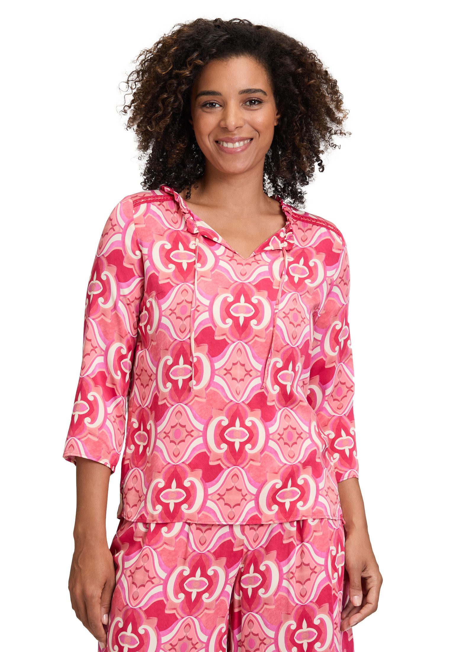 Cartoon Schlupfbluse Cartoon Casual-Bluse mit Rüschen günstig online kaufen