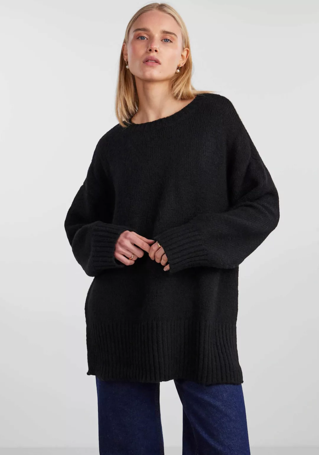 pieces Rundhalspullover PCNANCY LS LOOSE O-NECK KNIT NOOS BC Oversized günstig online kaufen