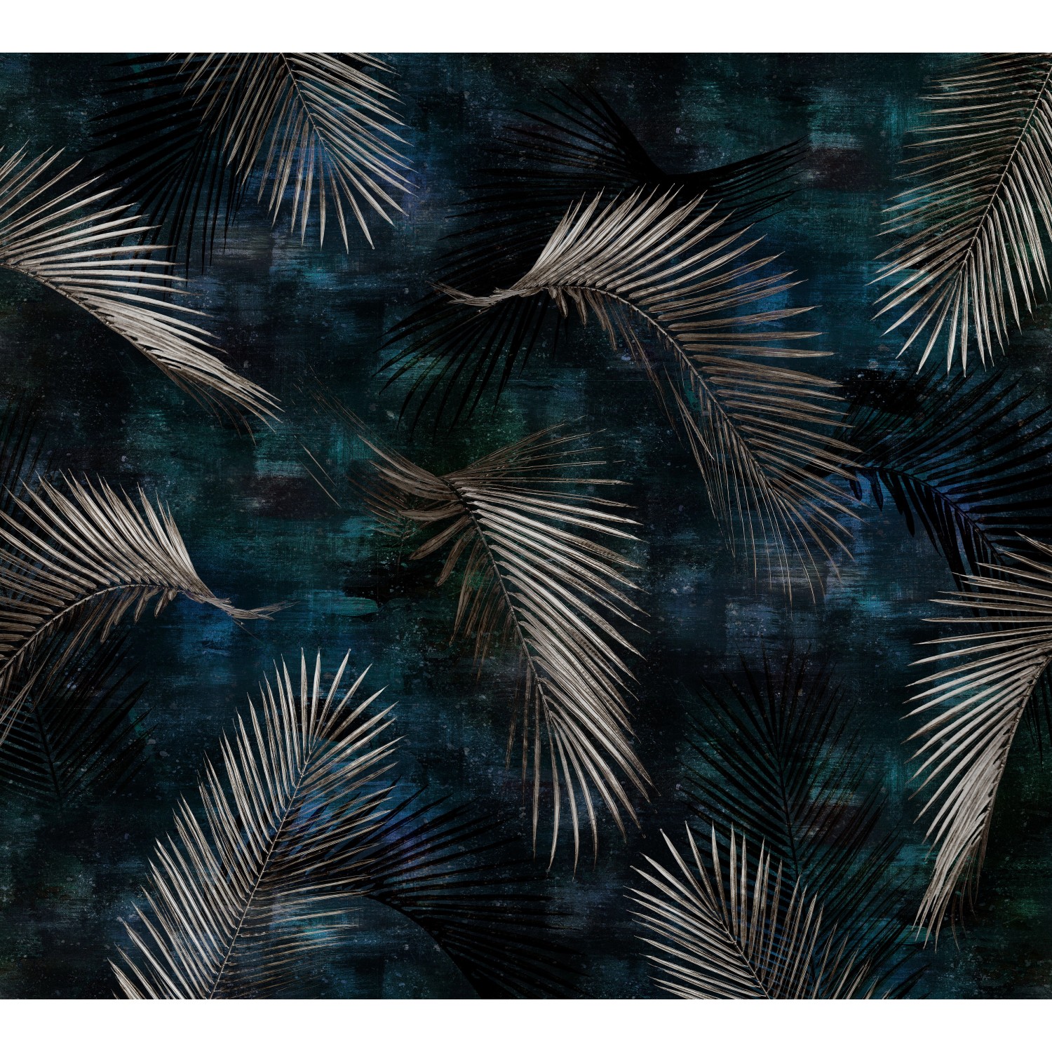 Erismann Fototapete Guido Maria Kretschmer Glossy Palms Silber 3,0m x 2,7m günstig online kaufen