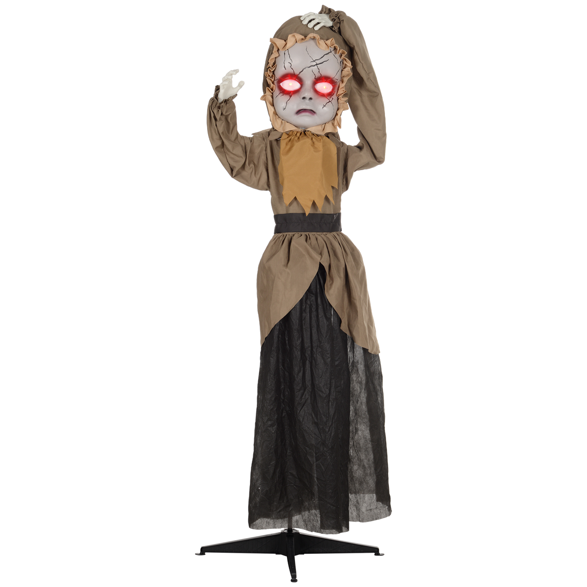 HOMCOM Halloween Dekoration 160 cm Tote Puppen mit Rote Augen, Soundfunktio günstig online kaufen