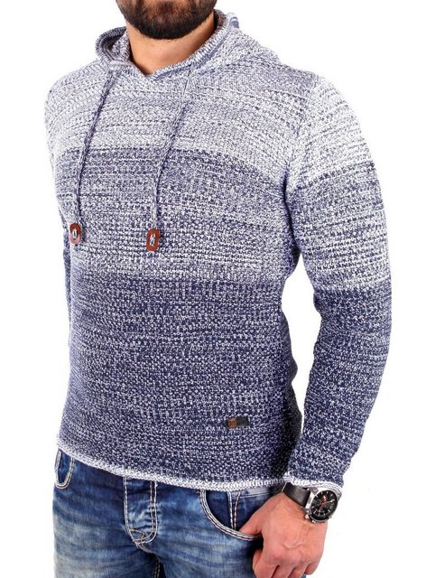 Reslad Strickpullover Reslad Strickpullover Herren Colorblock Kapuzen-Pullo günstig online kaufen