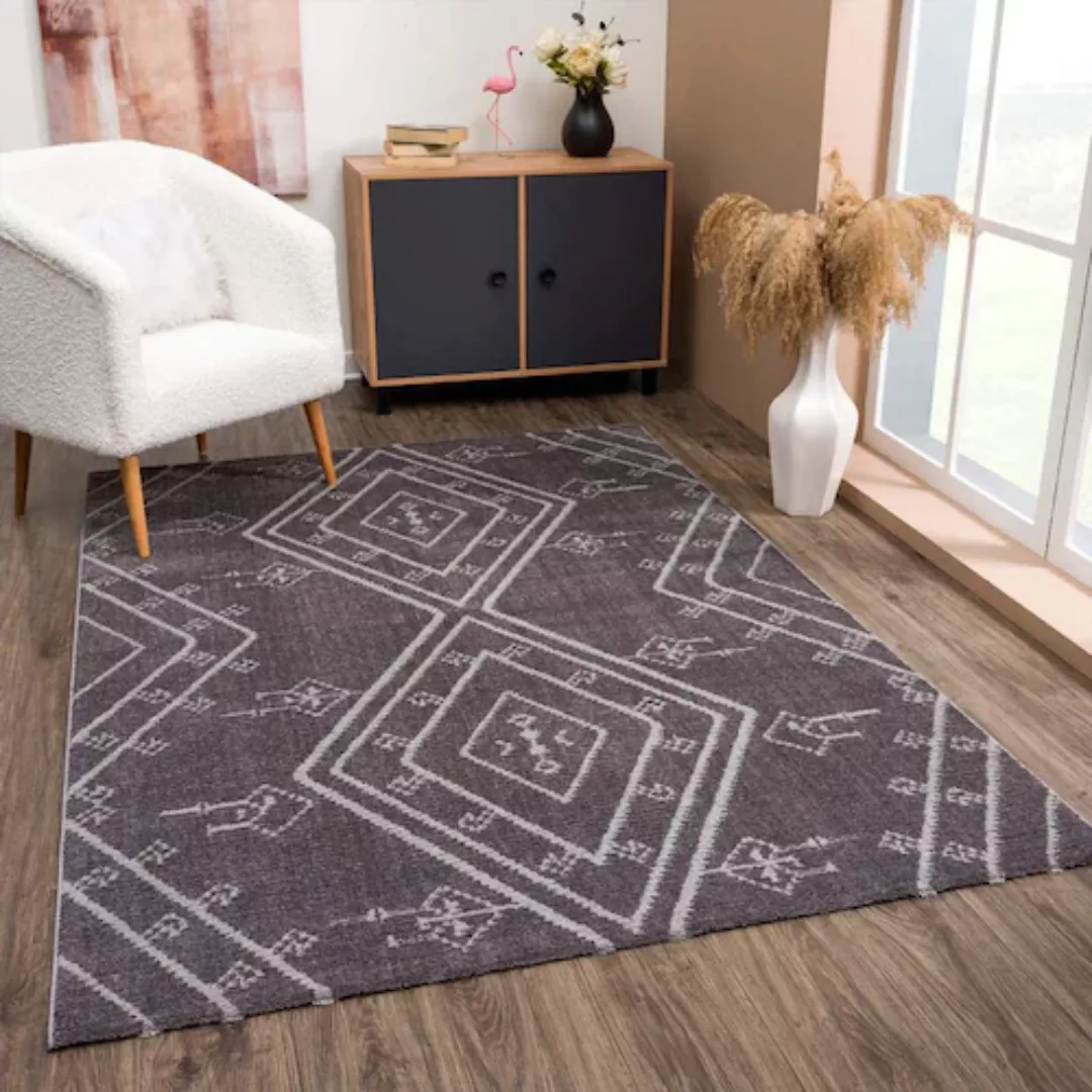 Carpet City Teppich »April 2291«, rechteckig, 10 mm Höhe, Boho-Teppich, bes günstig online kaufen