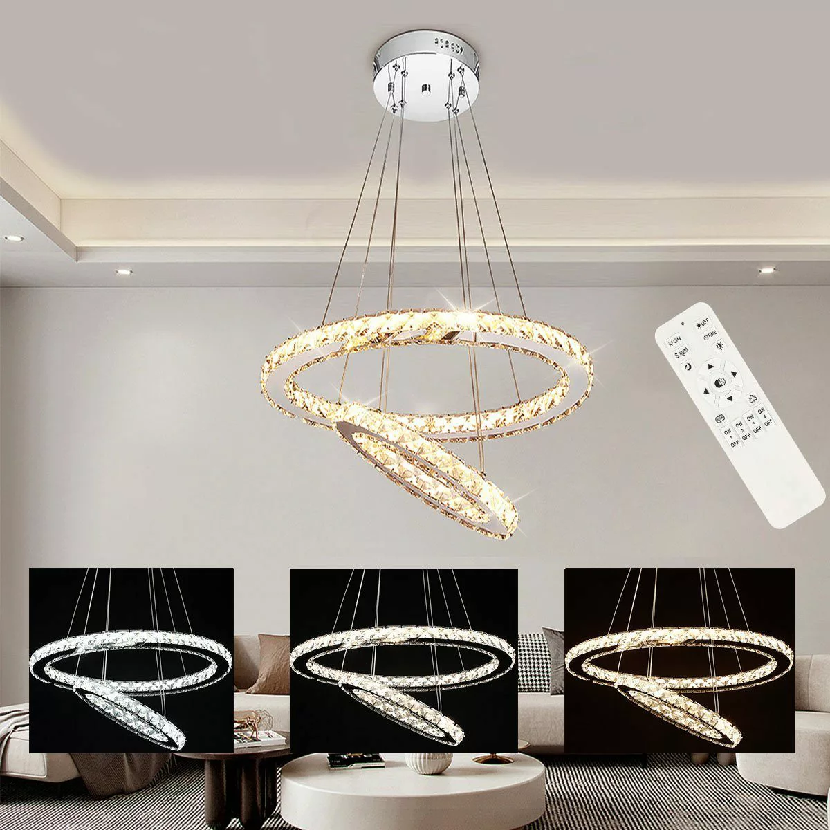 oyajia LED Deckenleuchte Moderne Oval Kristall günstig online kaufen