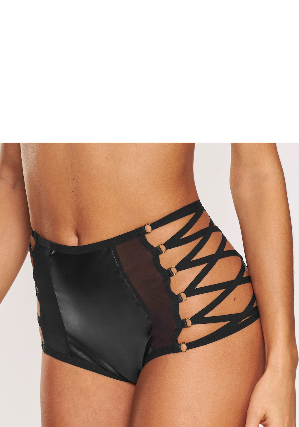 petite fleur gold High-Waist-Slip, aus Lederimitat mit aufregenden Bänderde günstig online kaufen