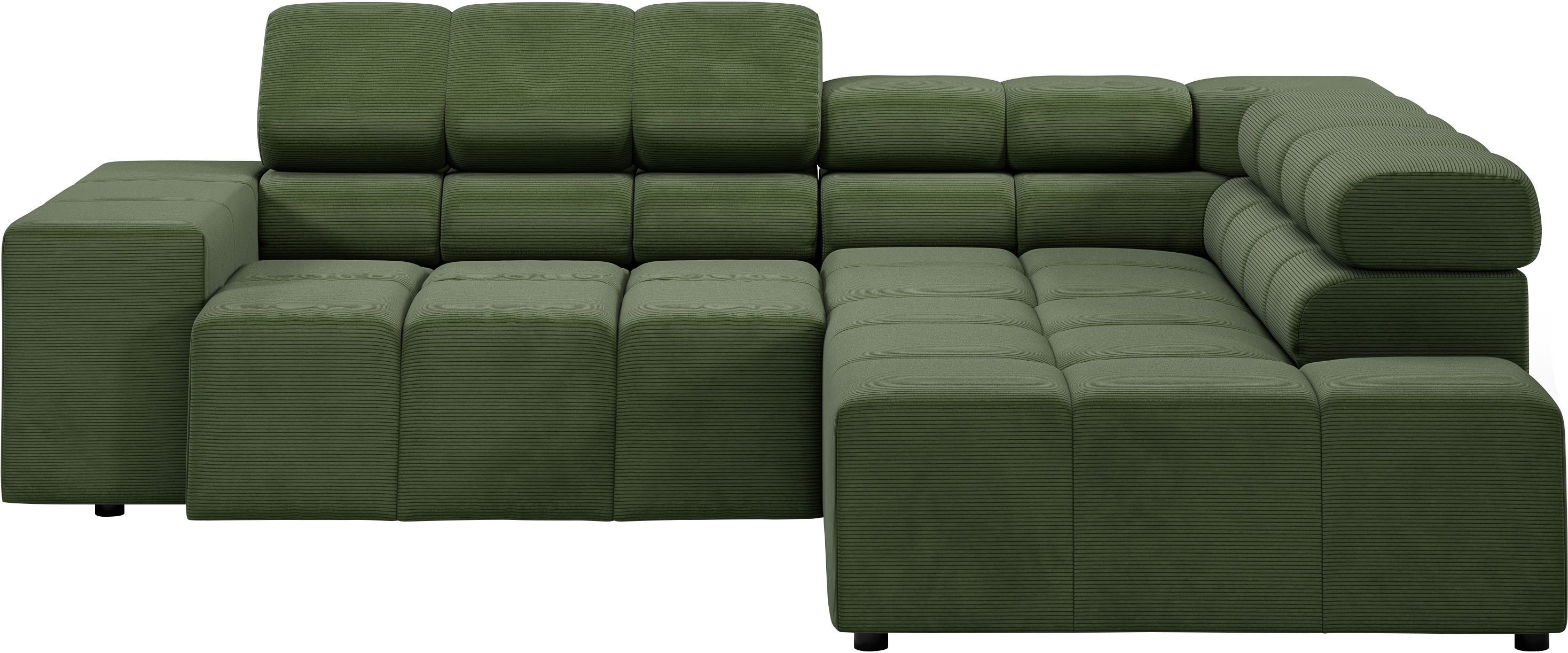 INOSIGN Ecksofa "Ancona, incl. Kopfteilverstellung + 3 Zierkissen, L-Form, günstig online kaufen